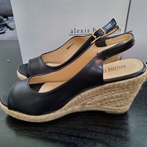 Alexis Harrison Peep Toe Espadrille Wedge